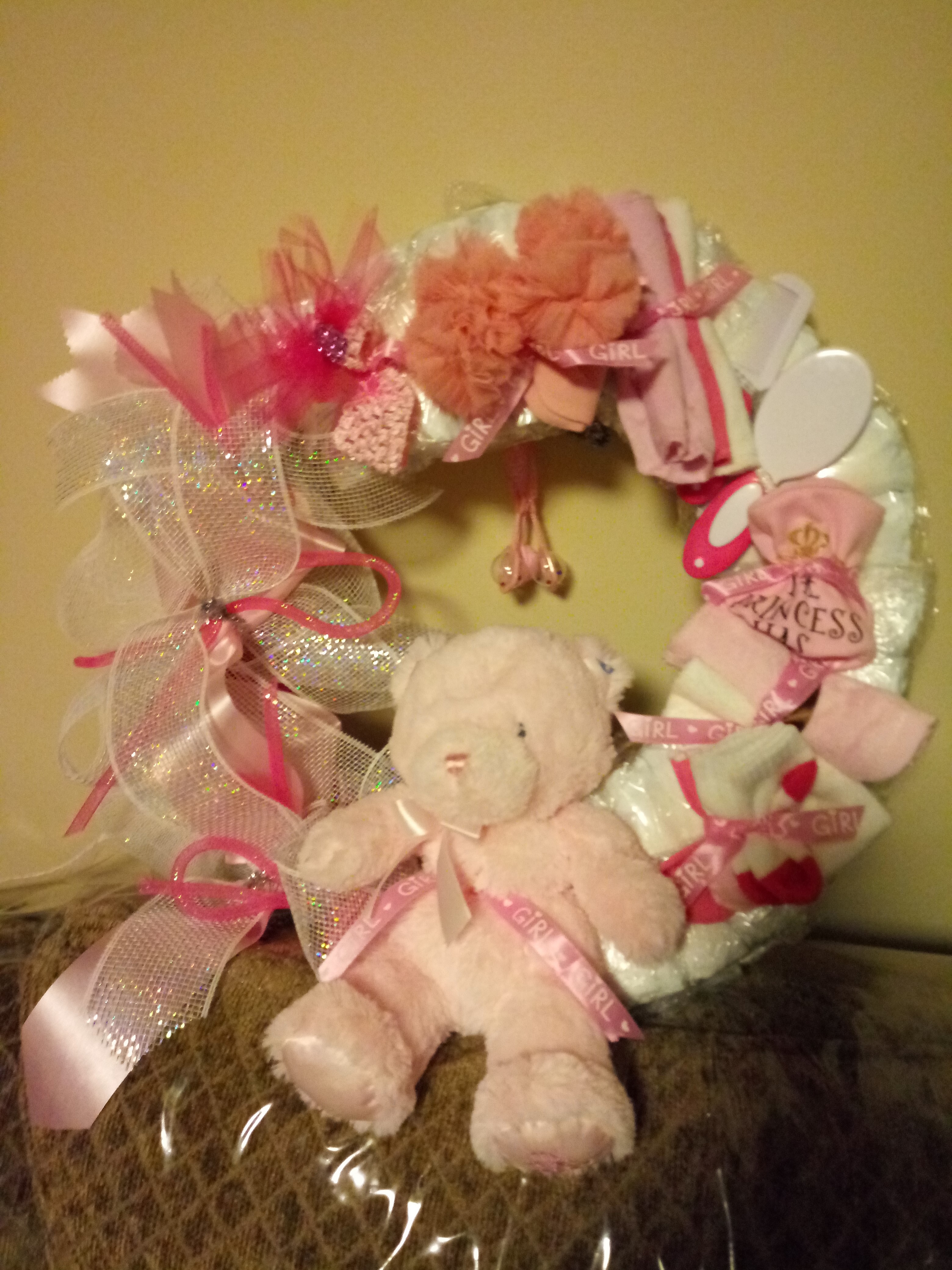 Baby Girl Gender Reveal Wreath