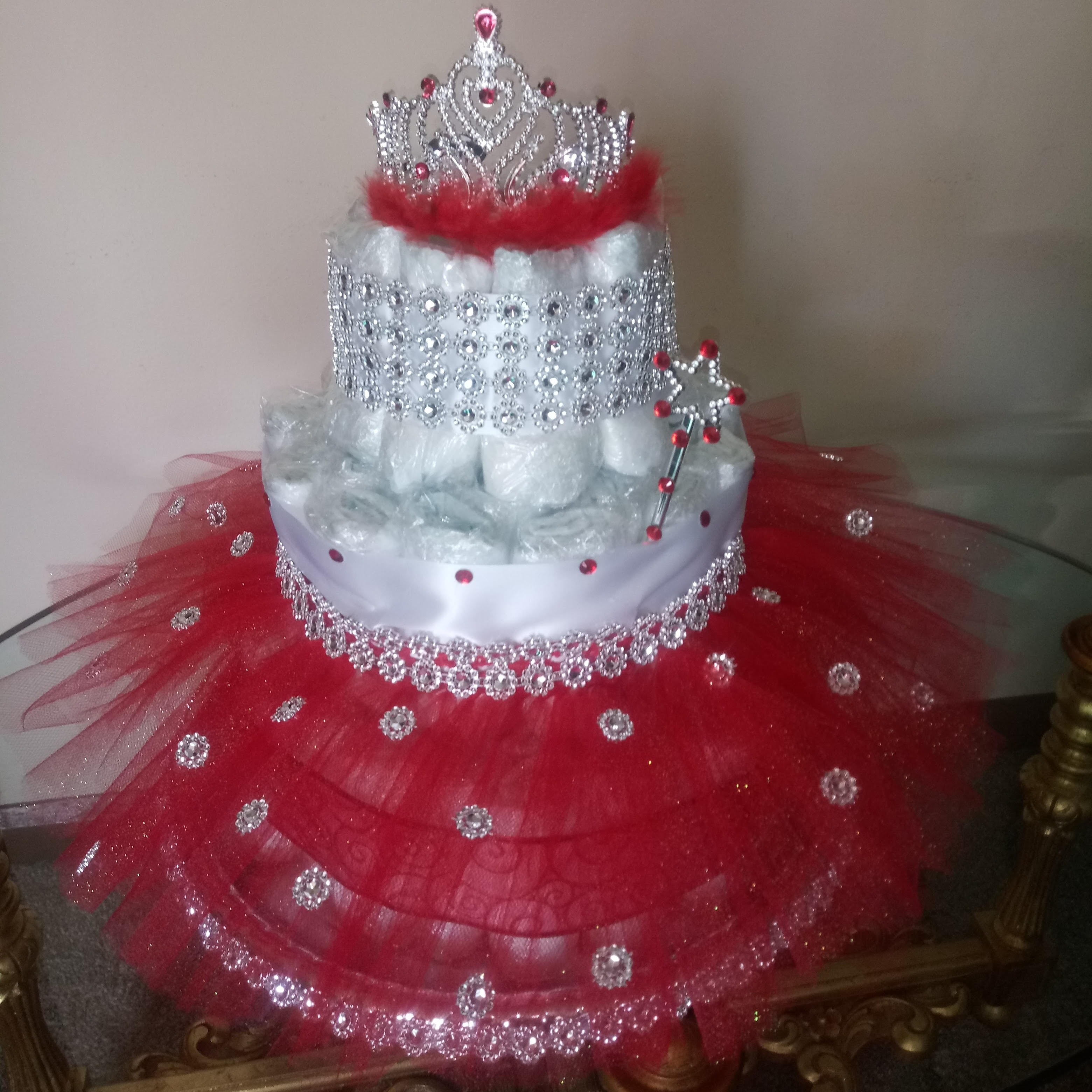 Princess Diaper Cake with Tiara