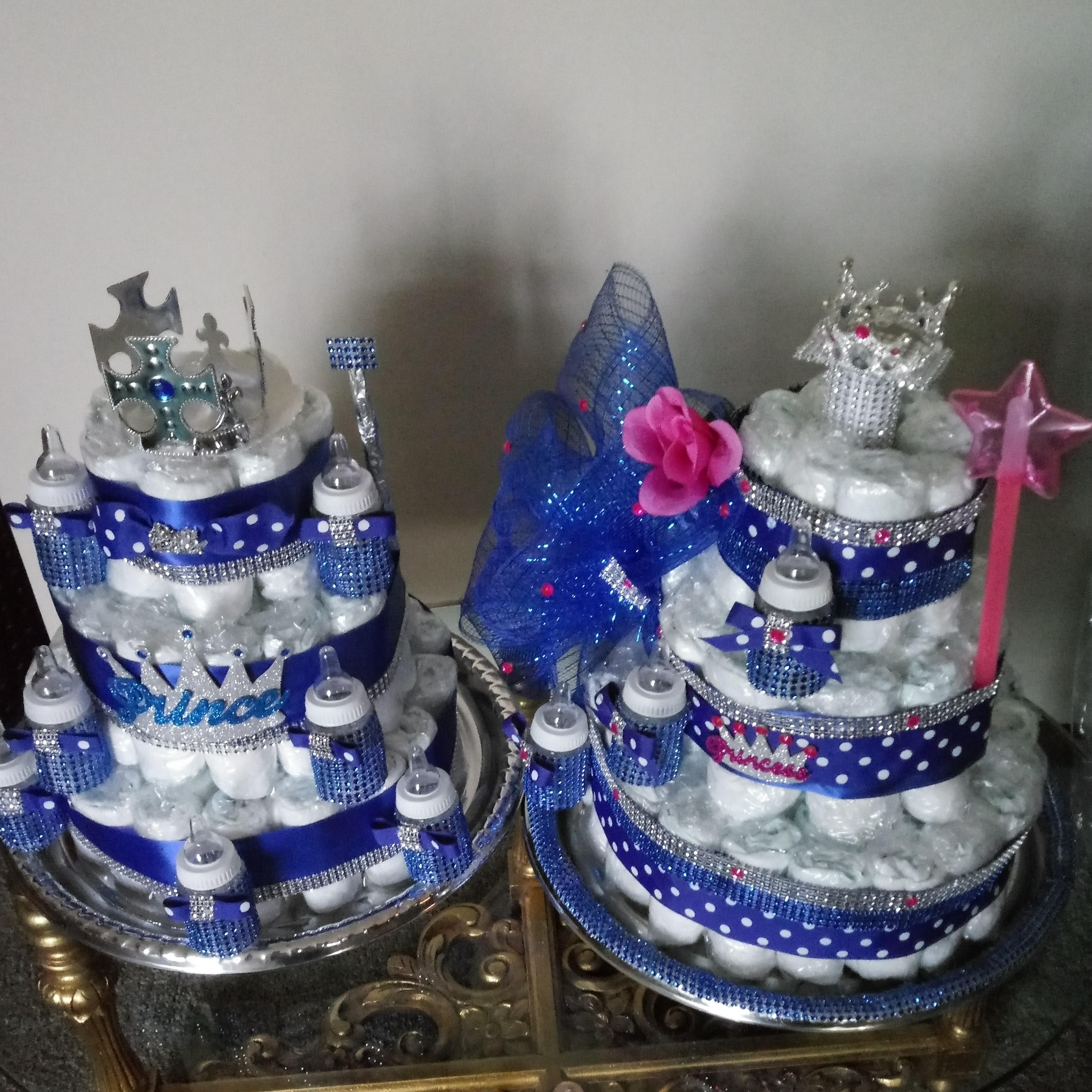 Prince and Princess Diaper Cake Set
