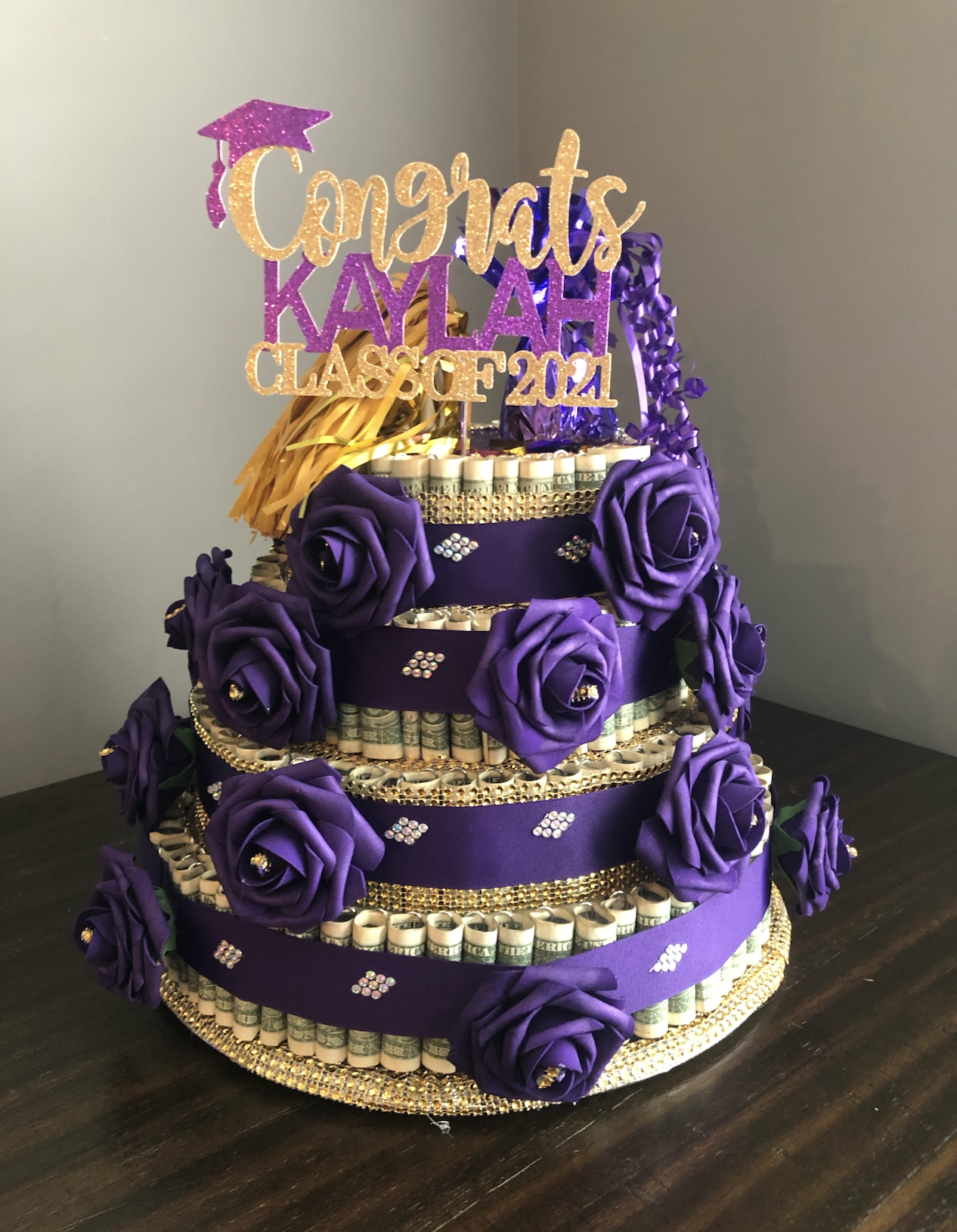 Graduation Money Cake — Congrats Kaylah Class of 2021
